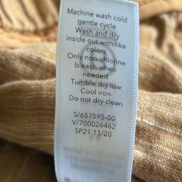 Athleta Womens Cabo Orange summer beach pull on Linen Textured 4" Short size 14 - Picture 11 of 15